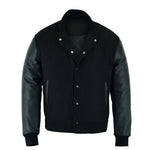 Black-wool-Black-leather-sleeve-varsity-jacket