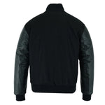 Black-wool-Black-leather-sleeve-varsity-jacket