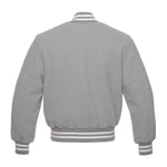 Grey All Wool Varsity Jacket Letterman Varsity Jacket