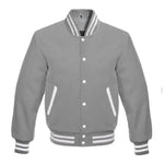 Grey All Wool Varsity Jacket Letterman Varsity Jacket