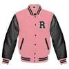 Custom Letter R Letterman Varsity Jacket in Pink/Black