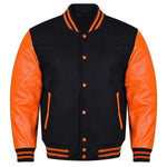 Black Orange Varsity Fashion Jacket - Premium Quality Lettermen Baseball Jacket