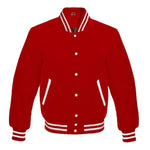 Red Wool Varsity Jacket Letterman Bomber Jacket