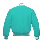 Custom Teal Wool Varsity Jacket Lettermen Bomber Jacket